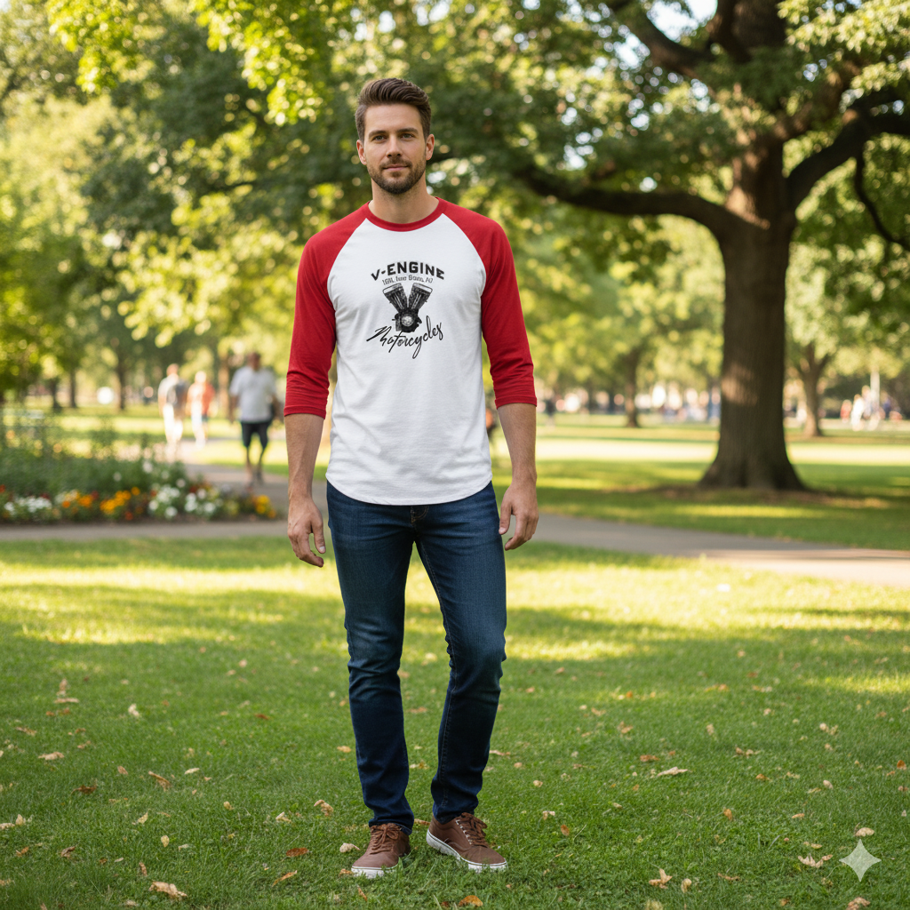 Camiseta de media manga bicolor "V-Engine"