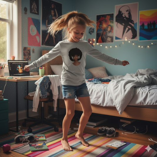 Camiseta manga larga joven "Afro Woman"