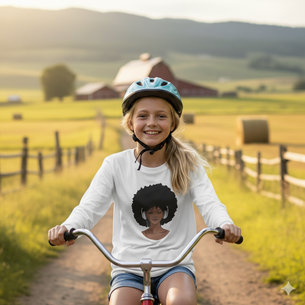 Camiseta manga larga joven "Afro Woman"