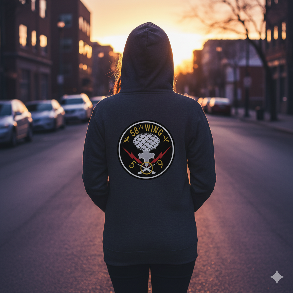 Sudadera con capucha y cremallera "58th Wing"