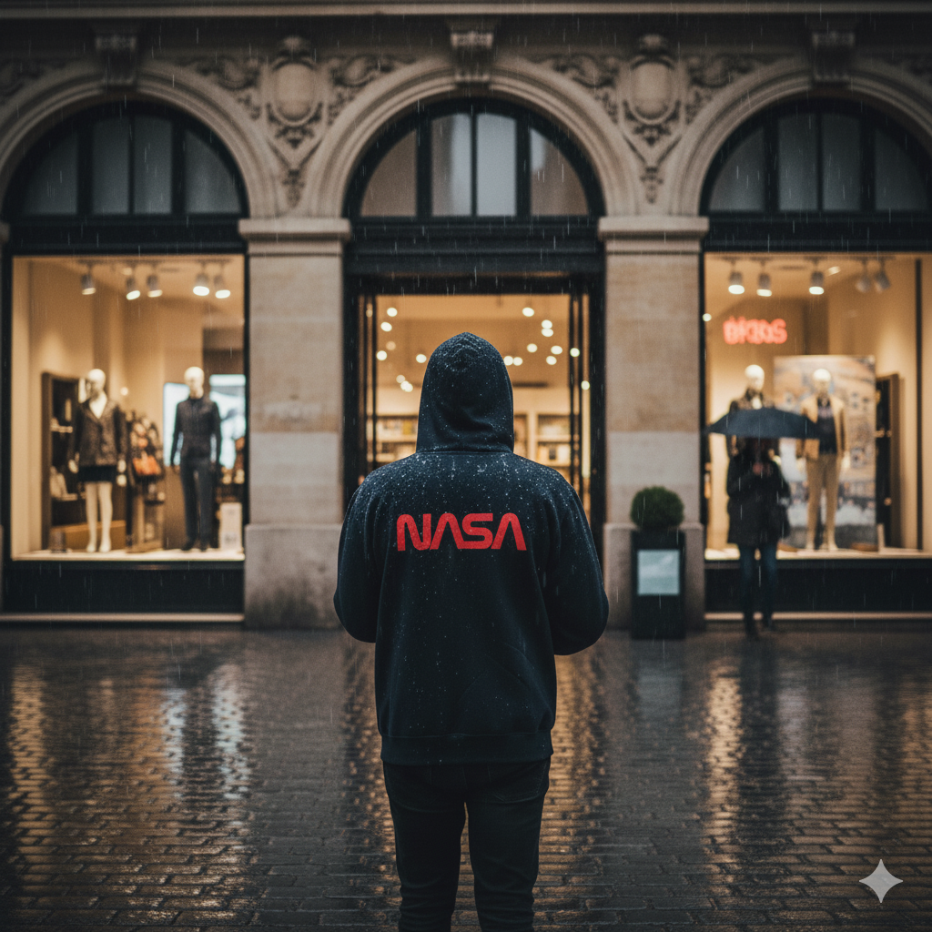 Sudadera con capucha y cremallera "NASA"