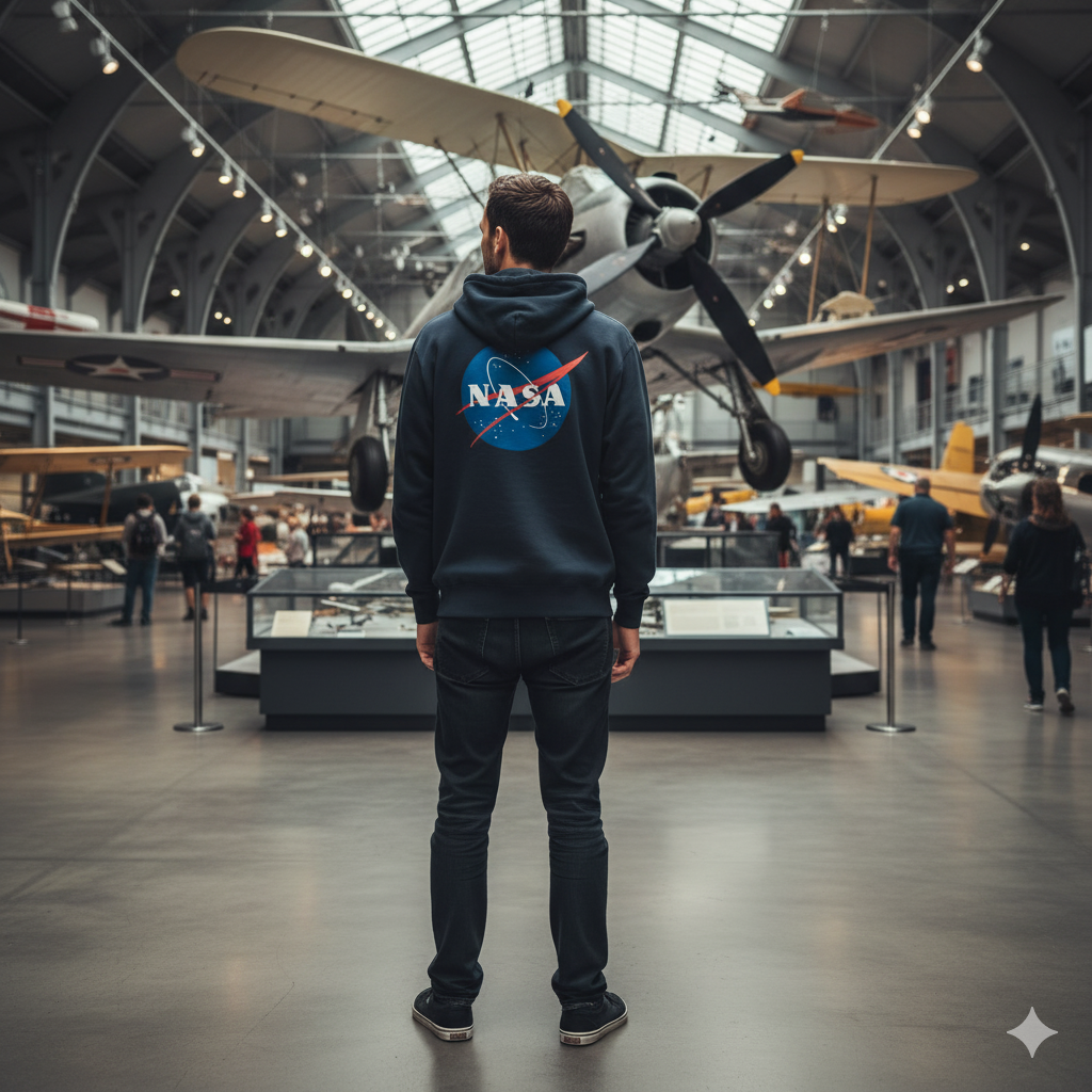 Sudadera con capucha y cremallera "NASA"