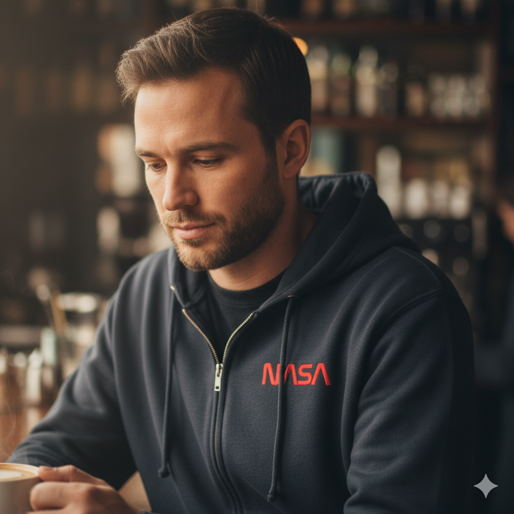 Sudadera con capucha y cremallera "NASA"