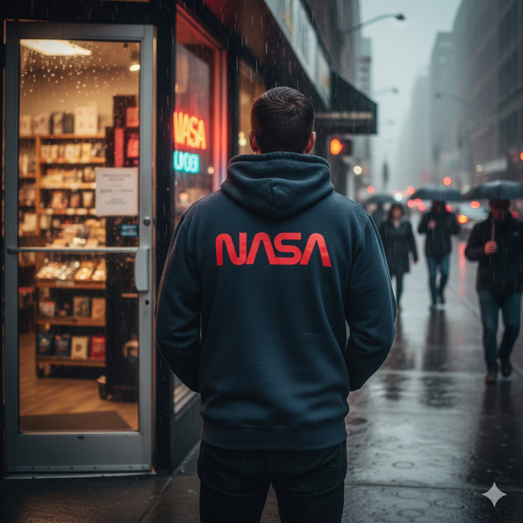 Sudadera con capucha y cremallera "NASA"