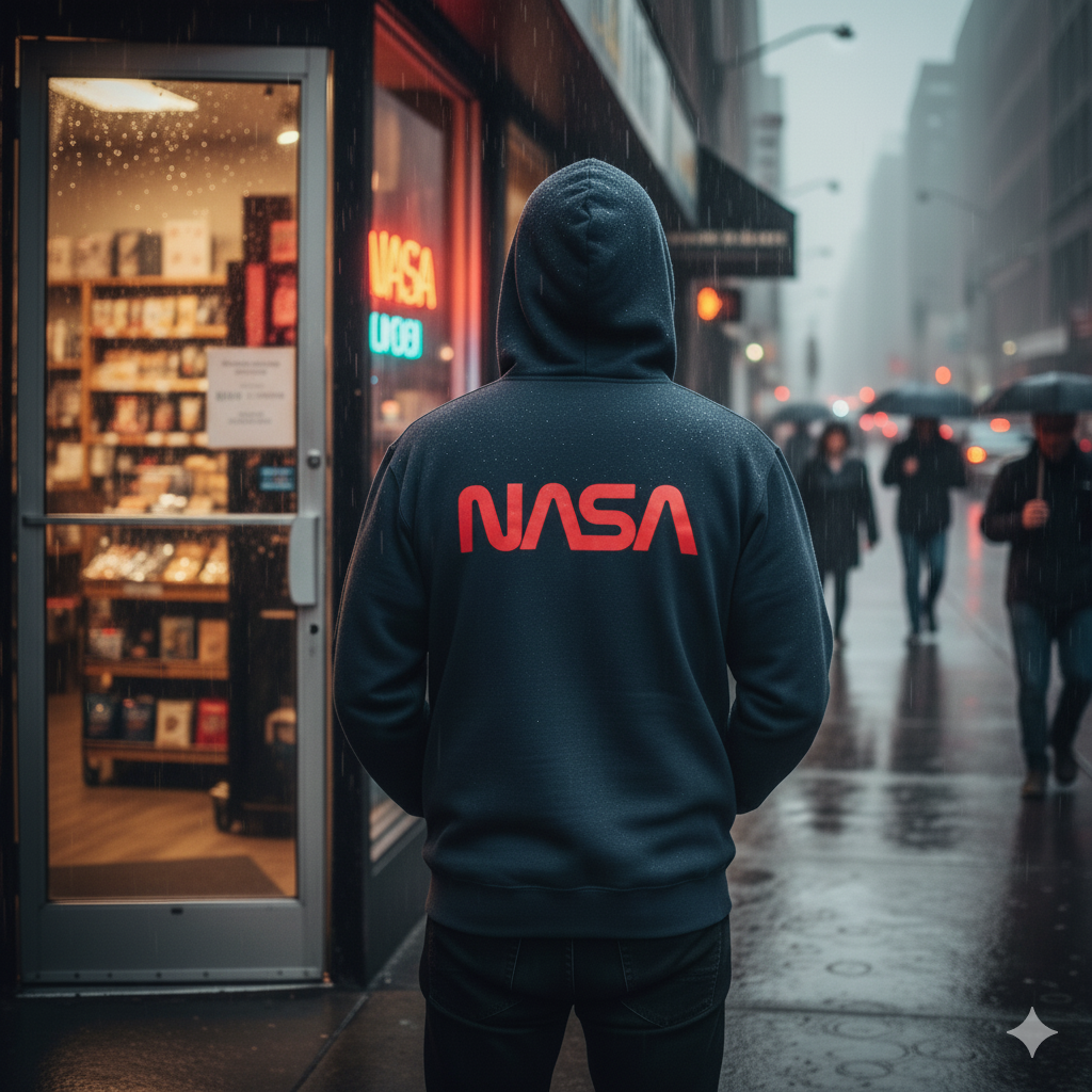 Sudadera con capucha y cremallera "NASA"
