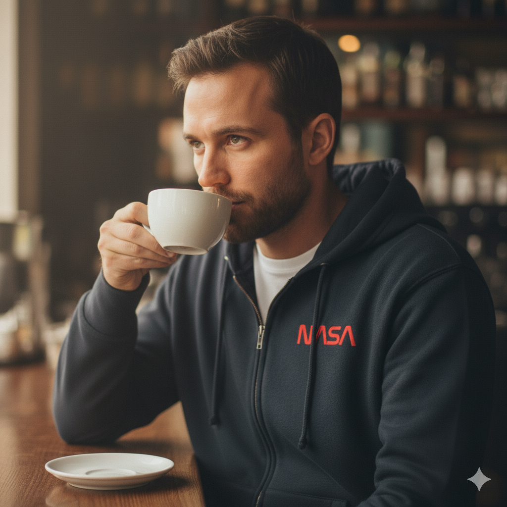 Sudadera con capucha y cremallera "NASA"