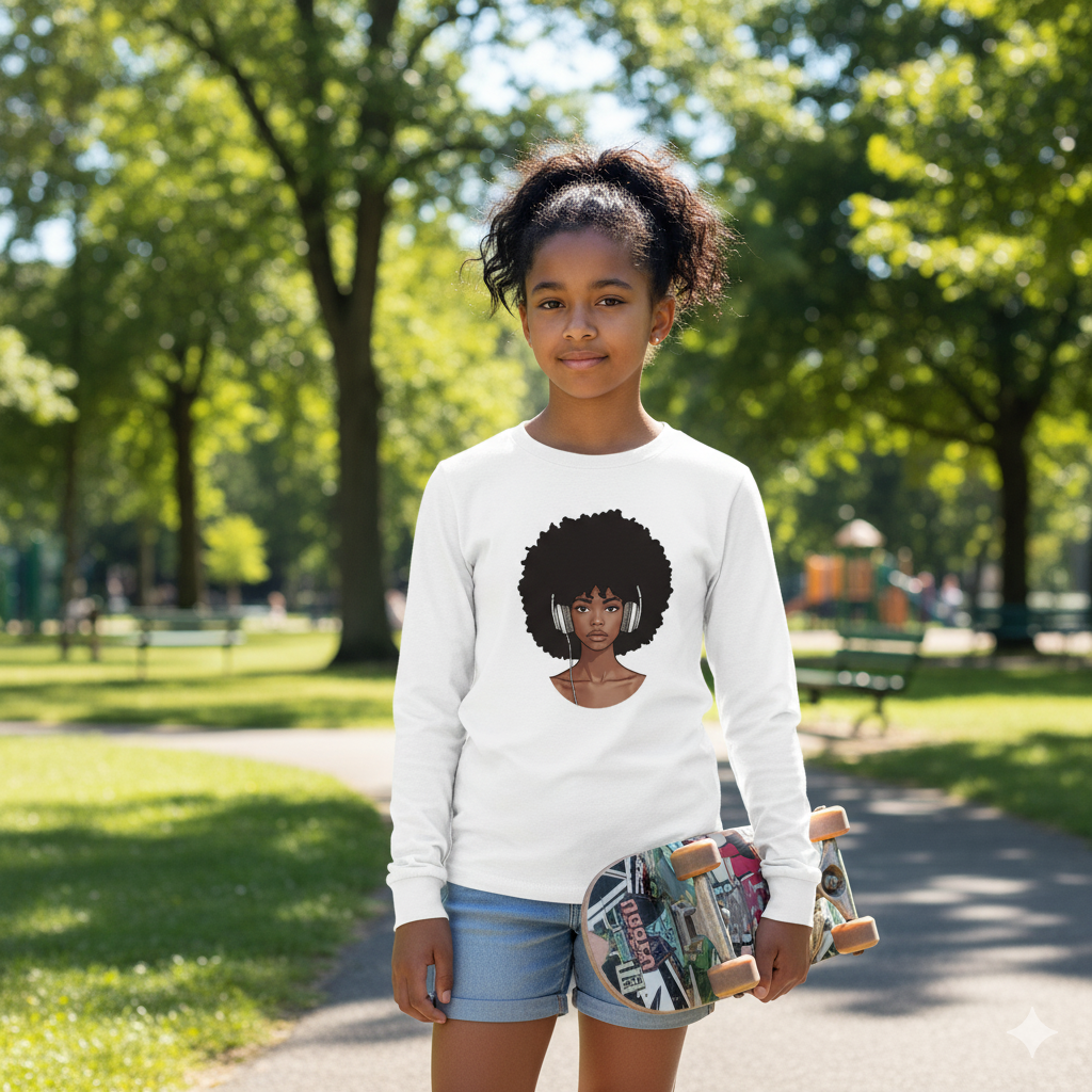 Camiseta manga larga joven "Afro Woman"