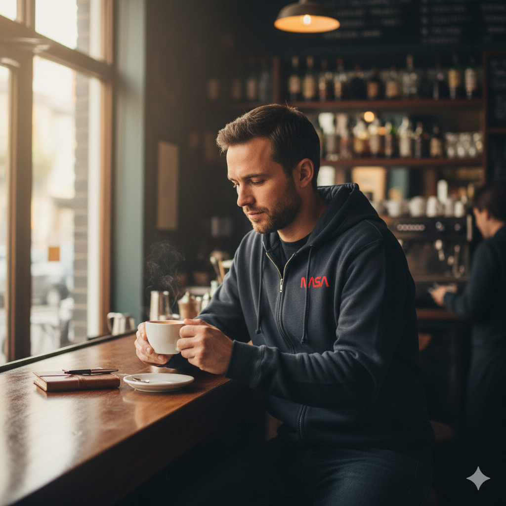 Sudadera con capucha y cremallera "NASA"