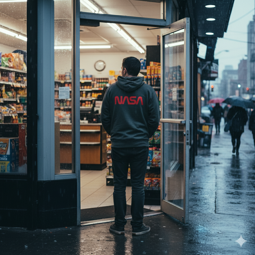 Sudadera con capucha y cremallera "NASA"